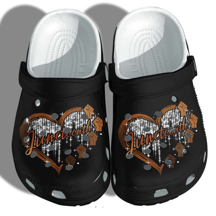 Juneteenth Custom Shoes Gifts For Black Queen - Heart Hand Power Outdoor Shoes For Women Girls
