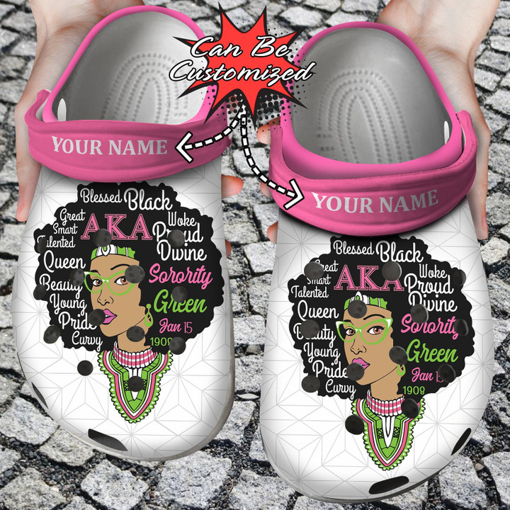 Personalized AKA Queen Crocs Clog Shoes Custom Crocs