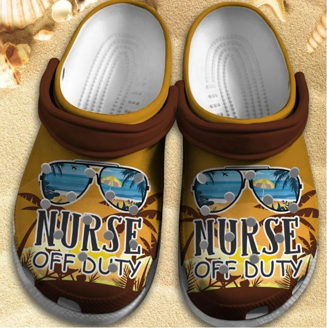 Nurse Off Duty Summer Beach Gift For Lover Rubber Crocs Clog Shoes Comfy Footwear