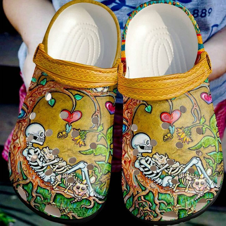 Skull Till Death Do Us Part Gift For Lover Rubber Crocs Clog Shoes Comfy Footwear