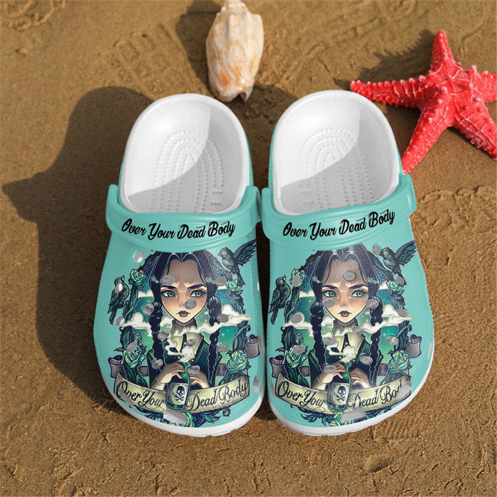 Over Your Dead Body Gift For Fan Classic Water Rubber Crocs Clog Shoes Comfy Footwear