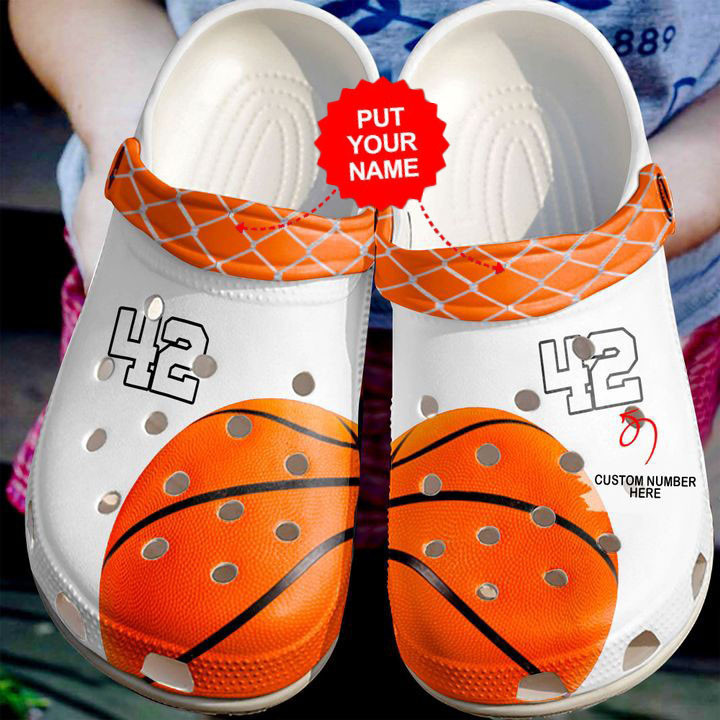 Basketball Crocs - Basketball Personalized Lovers White Clog Shoes For Men And Women