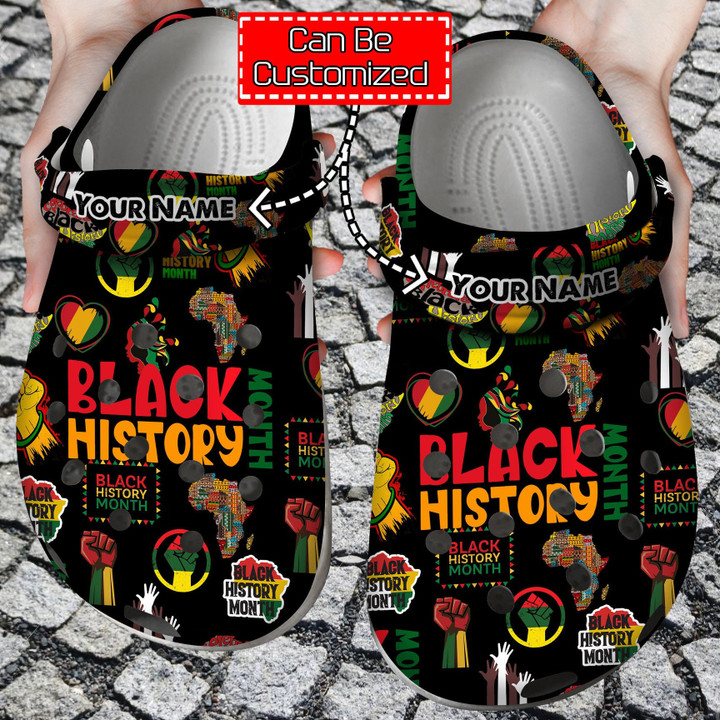 Personalized Black History Month African American Crocs Classic Clogs Shoes