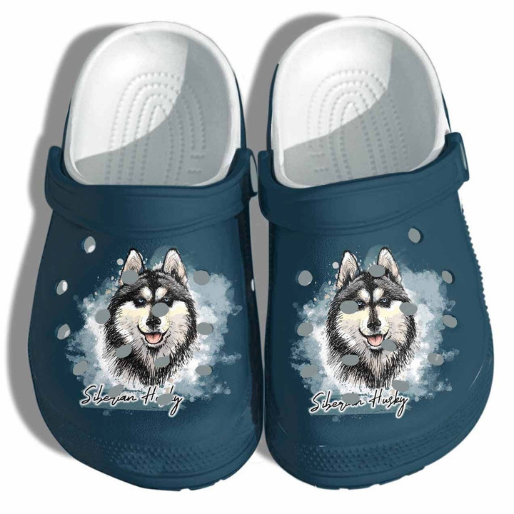 Siberian Husky Gift For Lover Rubber Crocs Clog Shoes Comfy Footwear