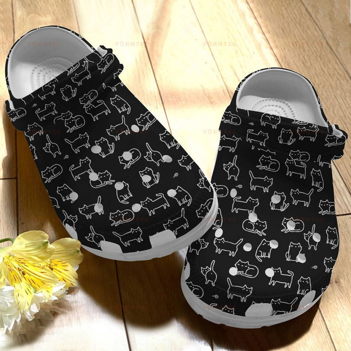 Black Cat 10 Gift For Lover Rubber Crocs Clog Shoes Comfy Footwear