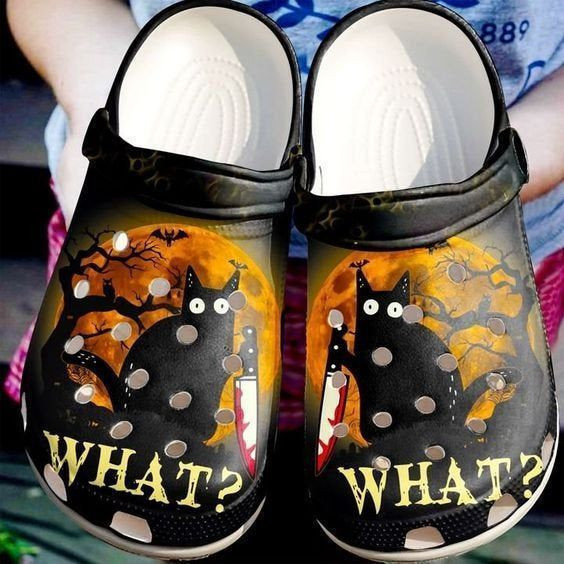 What Black Cat Rubber Crocs Clog Shoes Comfy Footwear