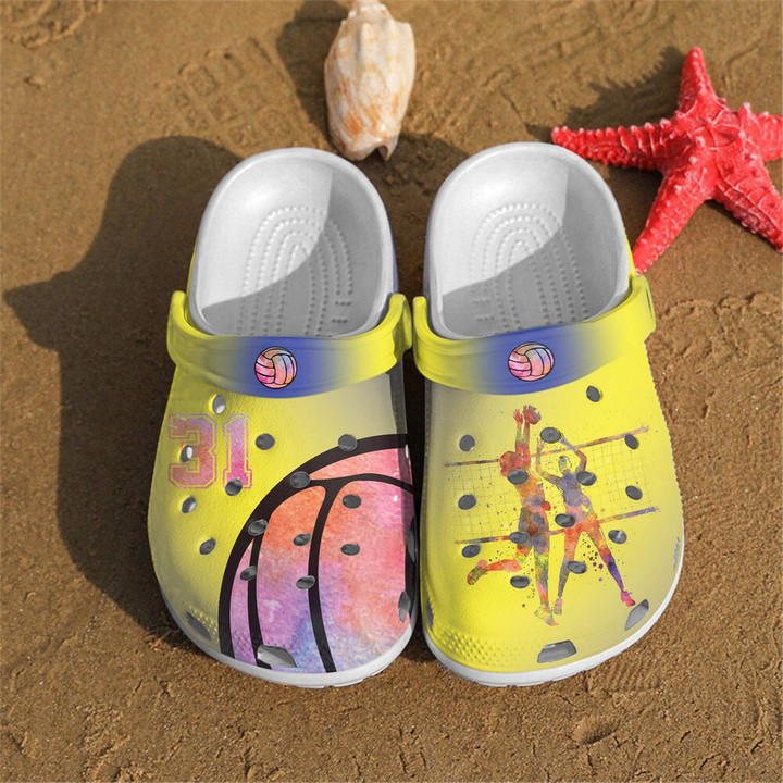 Volleyball Rubber Crocs Clog Shoes Comfy Footwear