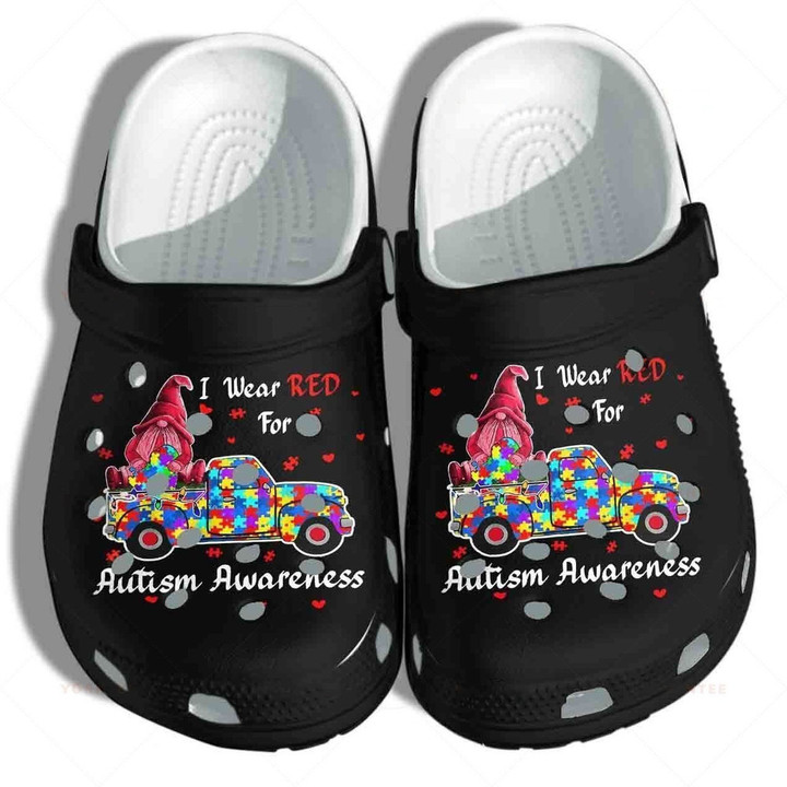 Puzzle Car Gonime Autism Awareness Gnomie Wear Red Gift For Lover Rubber Crocs Clog Shoes Comfy Footwear
