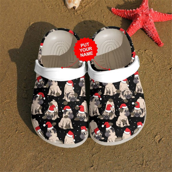Dog Crocs - Pug Merry Christmas Custom Clog Shoes For Men And Women