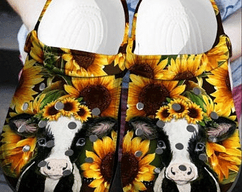 Customize Cow Shoes - Sunflower Cow Farm Outdoor Shoes