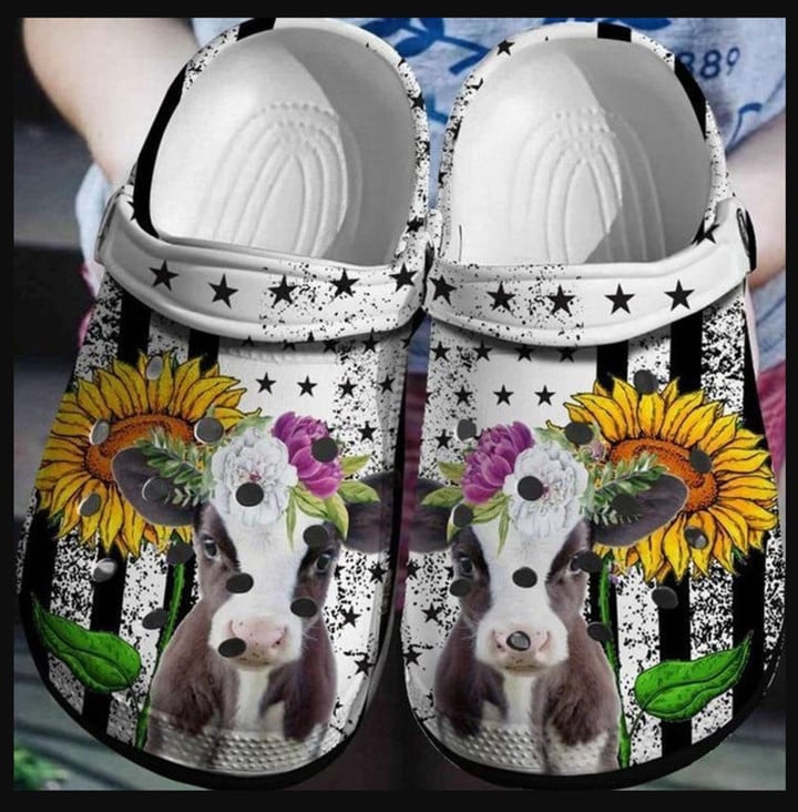 Funny Cow In The Us Shoes - Sunflower Outdoor Shoes Gifts For Girl Daughter Sister Mother