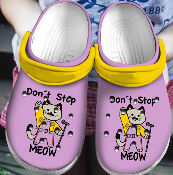New Freddie Mercury Cat Dont Stop Meow Gift For Fan Classic Water Rubber Crocs Clog Shoes Comfy Footwear