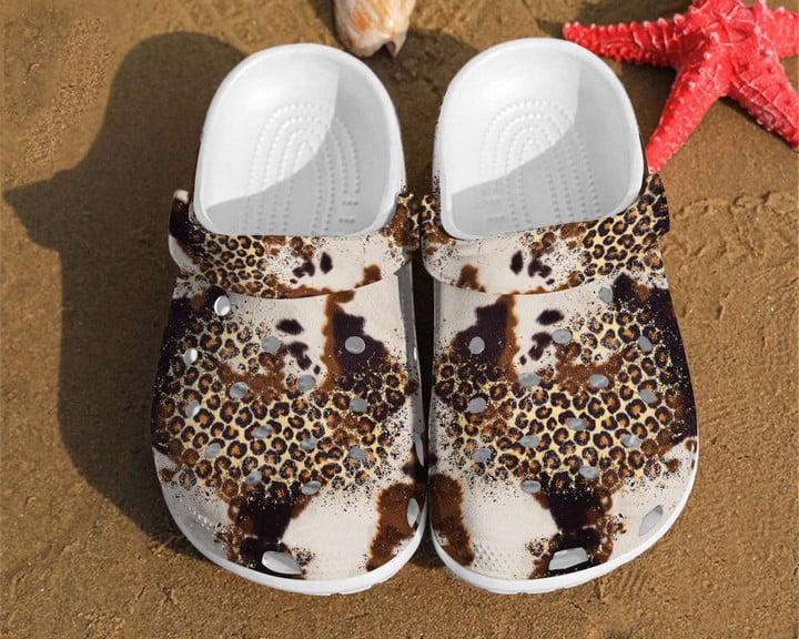 Leopard Glitter Fur Cheetah For Men And Women Gift For Fan Classic Water Rubber Crocs Clog Shoes Comfy Footwear