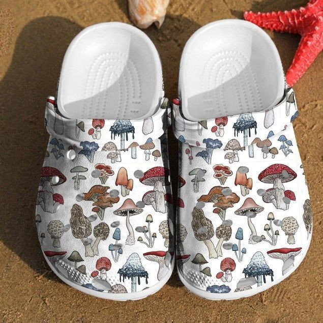 Mushroom Pattern Crocs Gift For Fan Crocs Rubber Crocs Clog Shoes Comfy Footwear