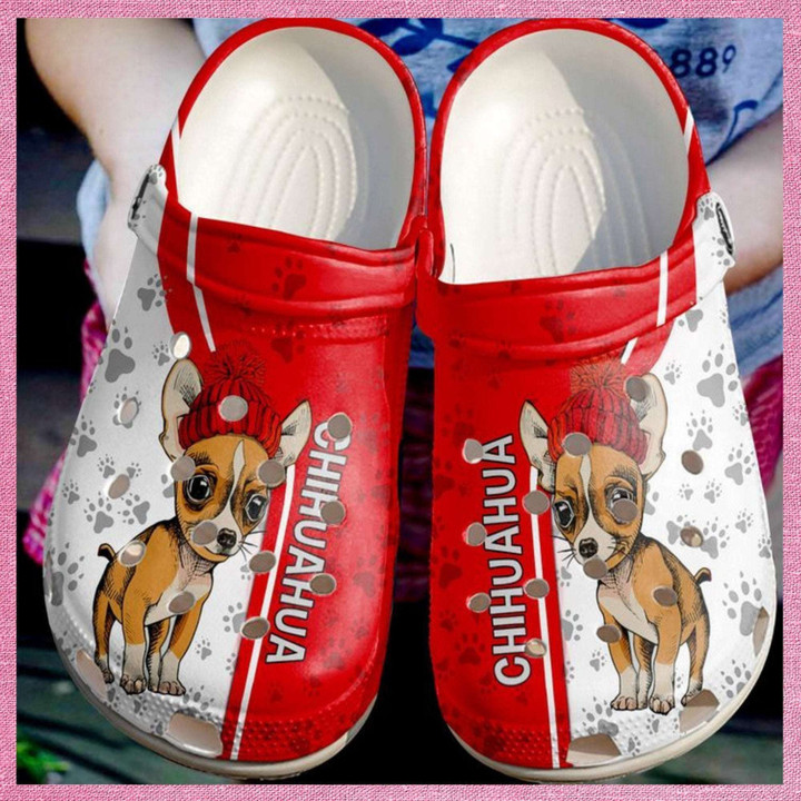 Animals Dog Christmas Chihuahua Love Red Rubber Crocs Clog Shoes Comfy Footwear