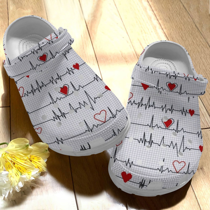 Heartbeat White Shoes - Nurse Outdoor Shoes Birthday Gift For Women Men Boy Girl