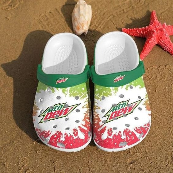 Mtn Dew Drink Power Gift Rubber Crocs Clog Shoes Comfy Footwear