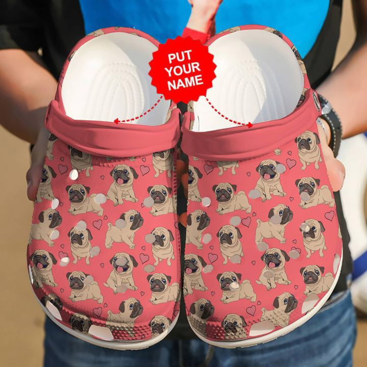 Dog Crocs - Pug I Love Pugs Custom Clog Shoes For Men And Women
