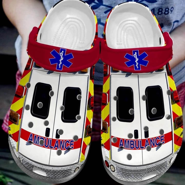 Ambulance Style Gift For Lover Rubber Crocs Clog Shoes Comfy Footwear