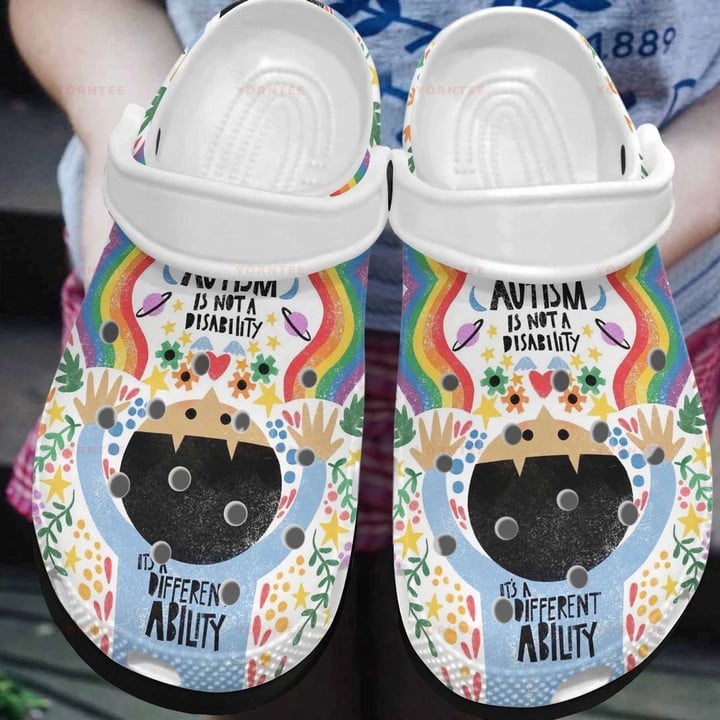 Autism Different Ability Gift For Lover Rubber Crocs Clog Shoes Comfy Footwear