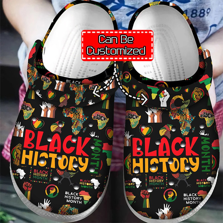 Personalized Black History Month African American Crocs Classic Clogs Shoes For Men And Women