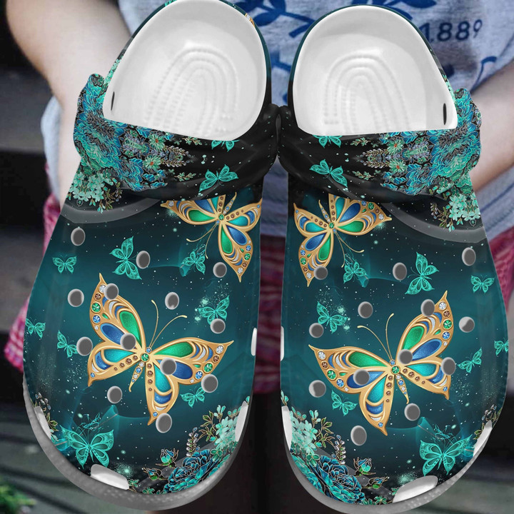 Lighting Butterfly Croc Shoes For Women - Magical Butterflies Shoes Crocbland Clog Gifts For Mother Day Grandma