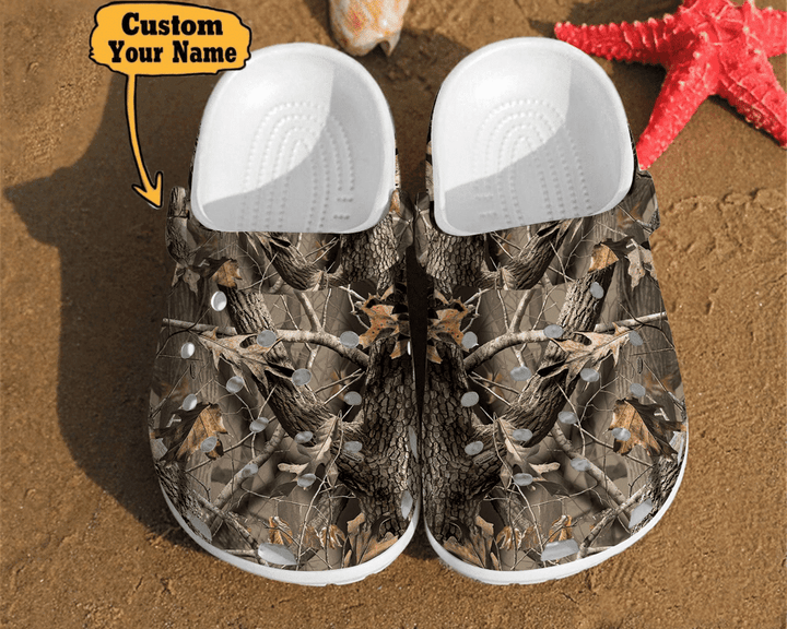Personalized Fall Crocs - Fall Tree Leaves Pattern Hunting Camo Gift Clog Shoes For Men And Women