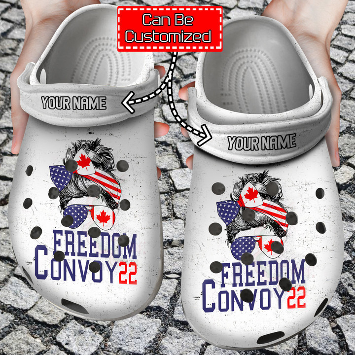 Freedom Crocs - Personalized United We Stand Freedom Convoy 2022 Clog Shoes For Men And Women