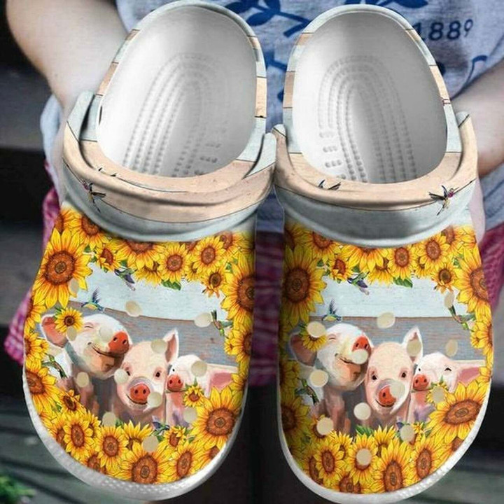 Team Pig Sunflower Personalized 102 Gift For Lover Rubber Crocs Clog Shoes Comfy Footwear