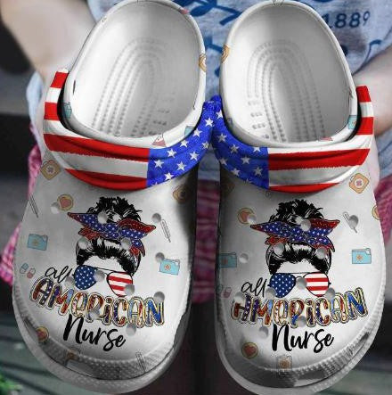 Cool Girl Glasses American Nurse Shoes 4Th Of July - Nurse Shoe Outdoor Shoes Birthday Gift For Woman Girl Daughter Sister Friend