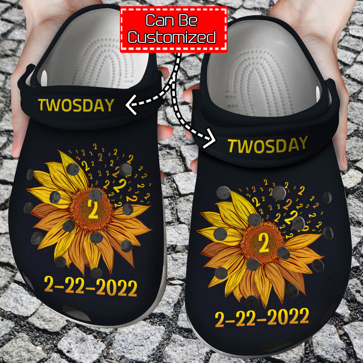 Personalized Sunflower Twosday 2-22-22 Crocs Clog Shoes For Men And Women