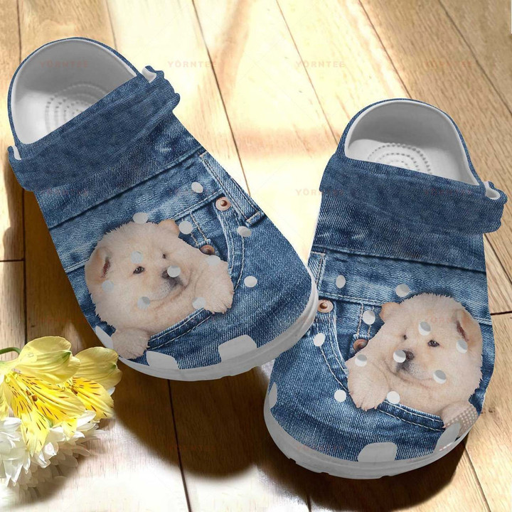 Lovely Chow Chow In Pocket Gift For Lover Rubber Crocs Clog Shoes Comfy Footwear