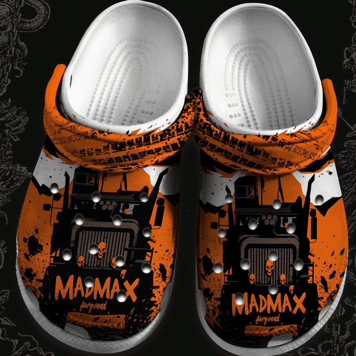 Trucker Rider Monster Skull Tatoo Gift For Lover Rubber Crocs Clog Shoes Comfy Footwear