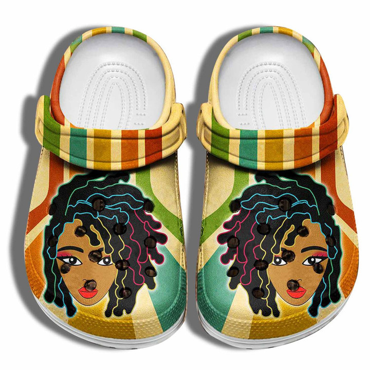 Black Girl Hair Juneteenth Shoes Crocs - Africa Culture Black Women Croc Shoes Gifts Daughter Girls