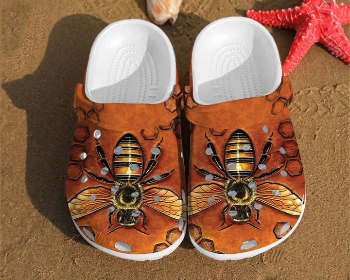 Bee Texture For Mens And Womens Gift For Fan Classic Water Rubber Crocs Clog Shoes Comfy Footwear