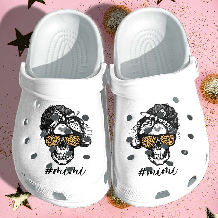 Mimi Tattoo Skull Shoes Crocs Mothers Day Gifts - Nana Tattoo Croc Shoes For Grandma