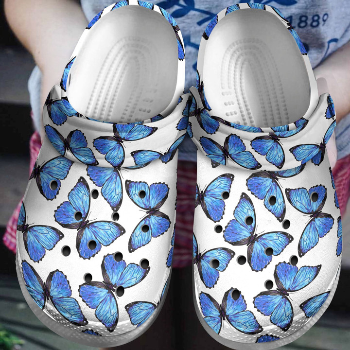 Dreamy Blue Butterflies Shoes - Butterfly Shoes Gifts For Friend
