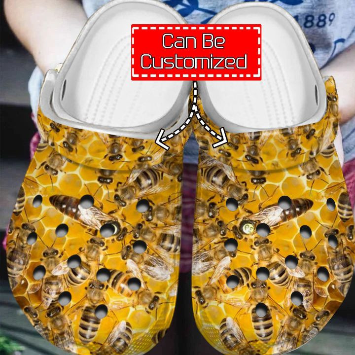 Bee Crocs - Queen Bee Patterns Clog Shoes For Men And Women
