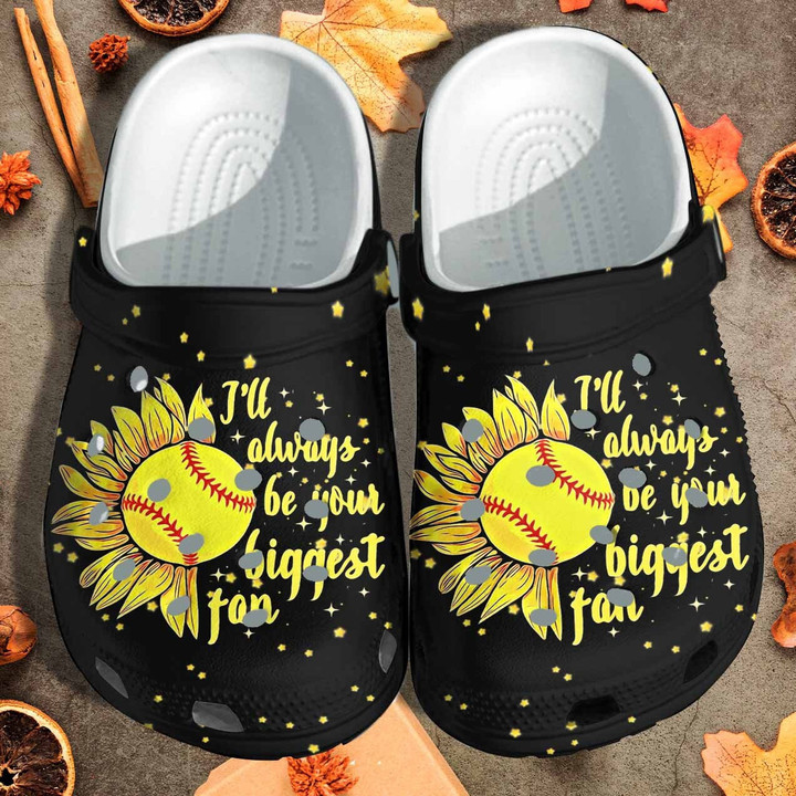 Sunflower Baseball Ball Mom Love Son Custom Shoes - Ill Always Be Your Biggest Fan Beach Shoes Birthday Gift For Daughter Mother