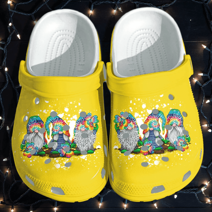 Gnomies Hippie Cute Gift For Lover Rubber Crocs Clog Shoes Comfy Footwear