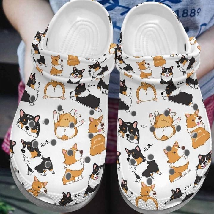 Corgi Dog Cute Gift For Lover Rubber Crocs Clog Shoes Comfy Footwear