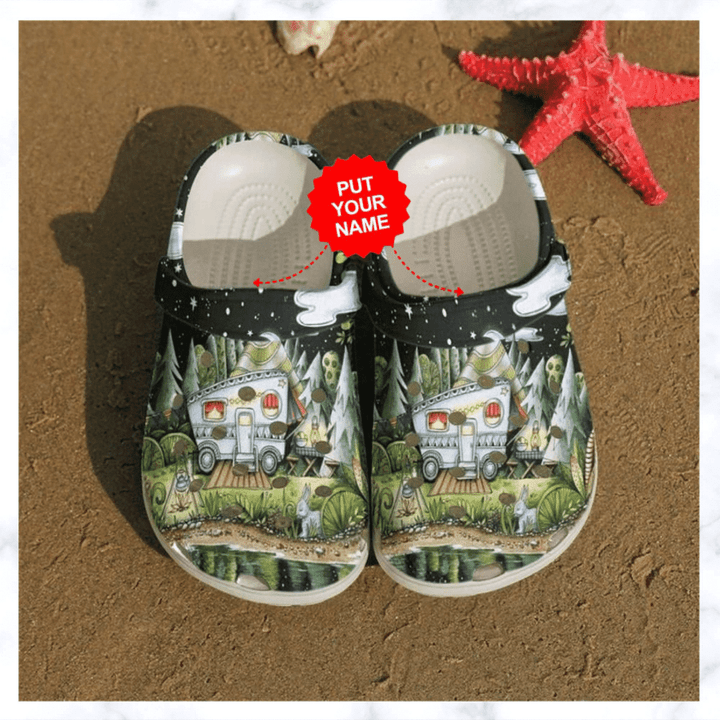 Camping Camper In The Night Crocs Clog Shoes Best Gifts For Camper Camping Crocs