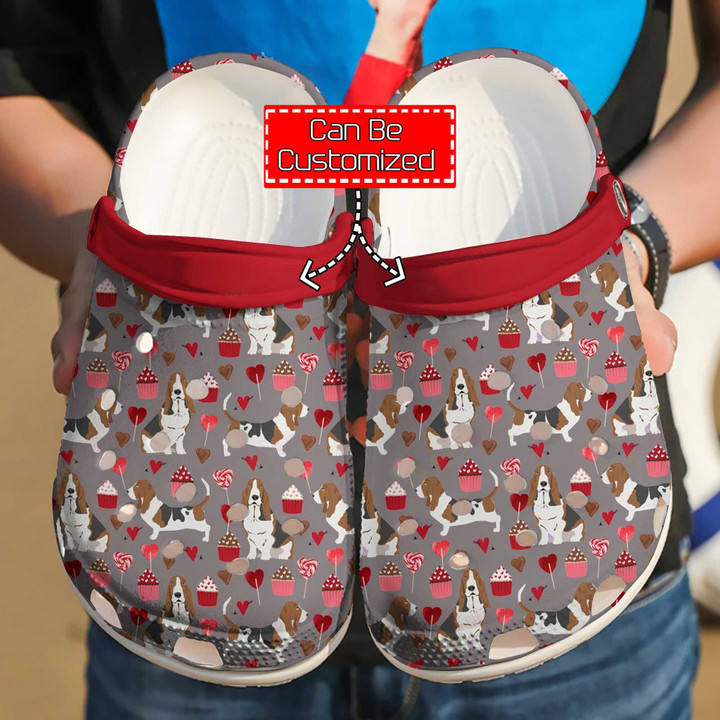 Dog Crocs - Personalized Basset Hound Pattern Clog Shoes For Men And Women