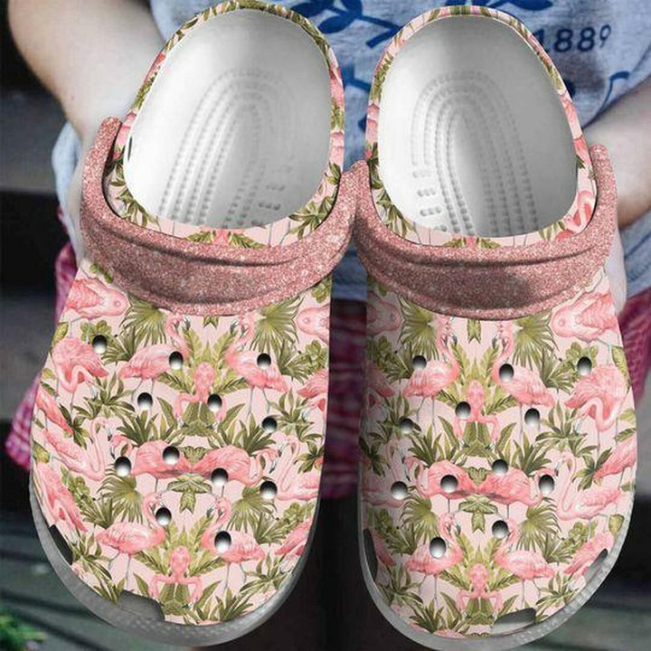 Flamingo Tropical Personalized 202 Gift For Lover Rubber Crocs Clog Shoes Comfy Footwear