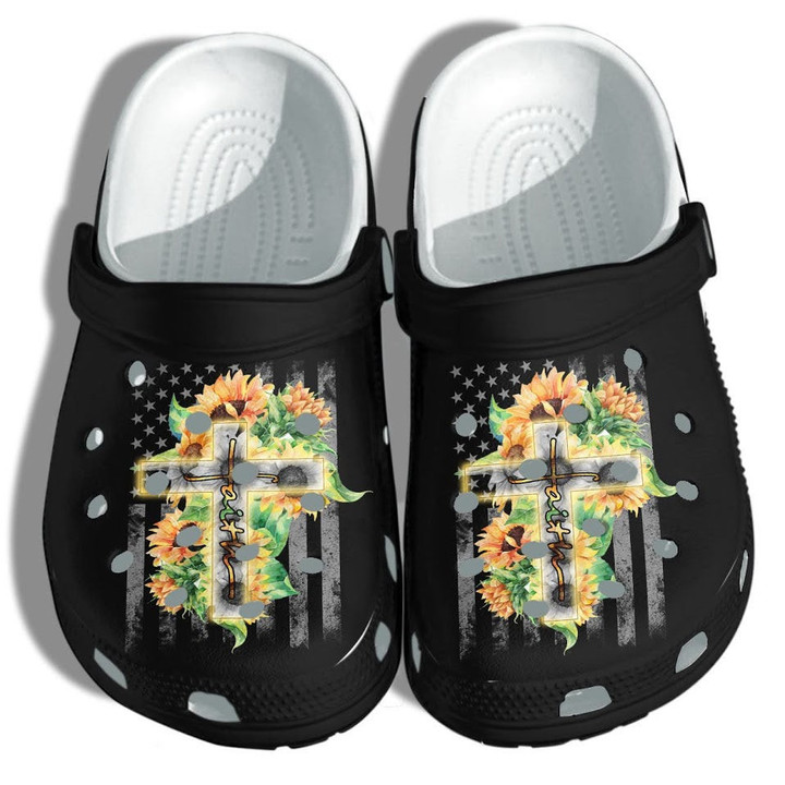 Faith Sunflower Hippie Custom Shoes - Sunflower Jesus God Shoes Gifts For Women