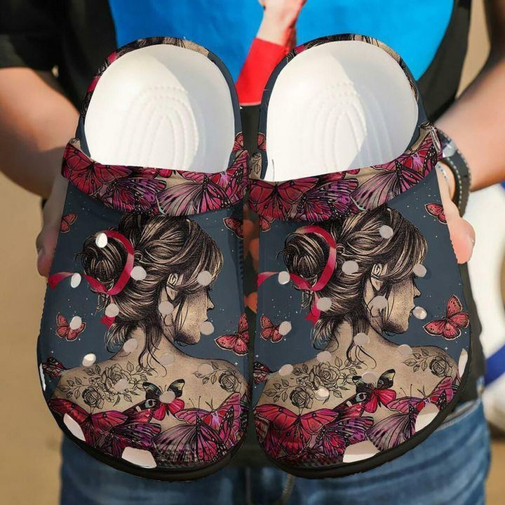 Girl Butterfly Personalized 102 Gift For Lover Rubber Crocs Clog Shoes Comfy Footwear