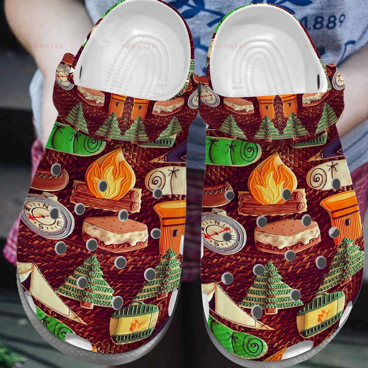 Camping Lucky Charm Gift For Lover Rubber Crocs Clog Shoes Comfy Footwear