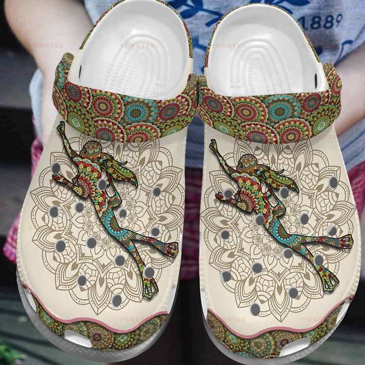 Scuba Diving Mandala Gift For Lover Rubber Crocs Clog Shoes Comfy Footwear