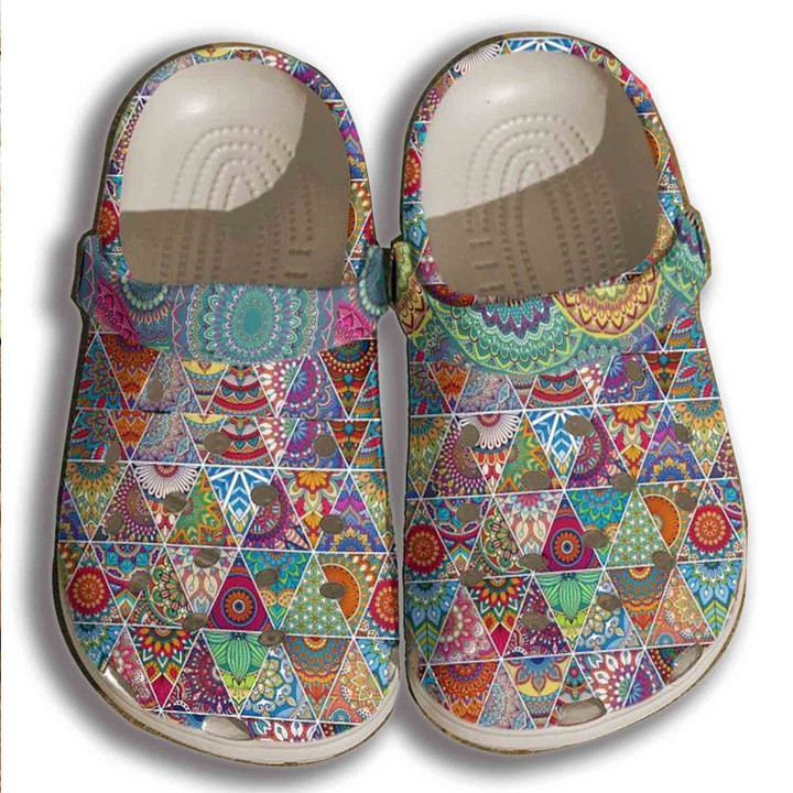 Hippie Bohemian Pattern Croc Shoes Men Women - Free Flower Shoes Crocbland Clog Gifts For Mother Day