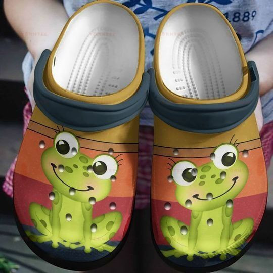 Frog Colors Gift For Lover Rubber Crocs Clog Shoes Comfy Footwear
